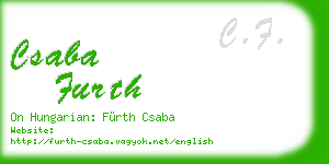 csaba furth business card